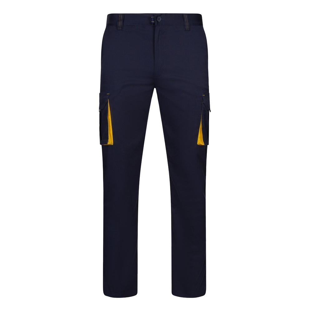 VL FIDES. Pantaloni elasticizzati bicolore con diverse tasche (240g/m²), in cotone (46%), EME (38%) e poliestere (16%)