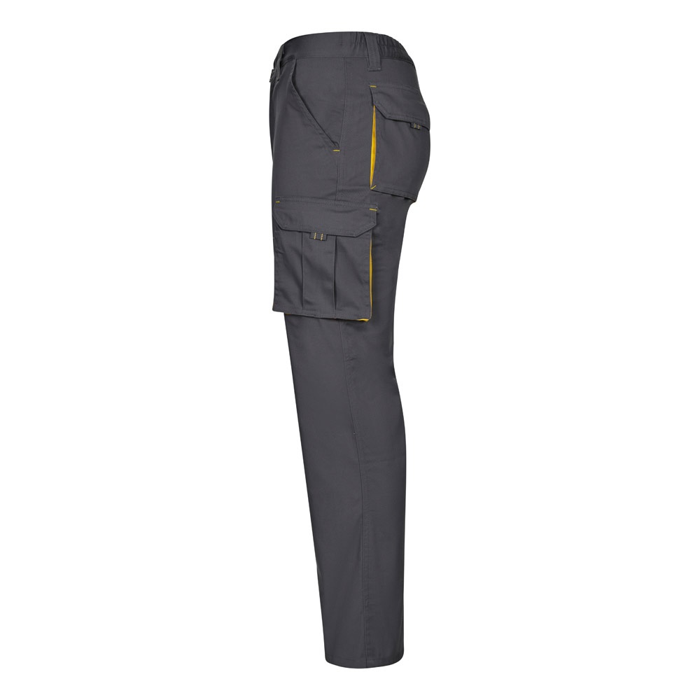 VL FIDES. Pantaloni elasticizzati bicolore con diverse tasche (240g/m²), in cotone (46%), EME (38%) e poliestere (16%)
