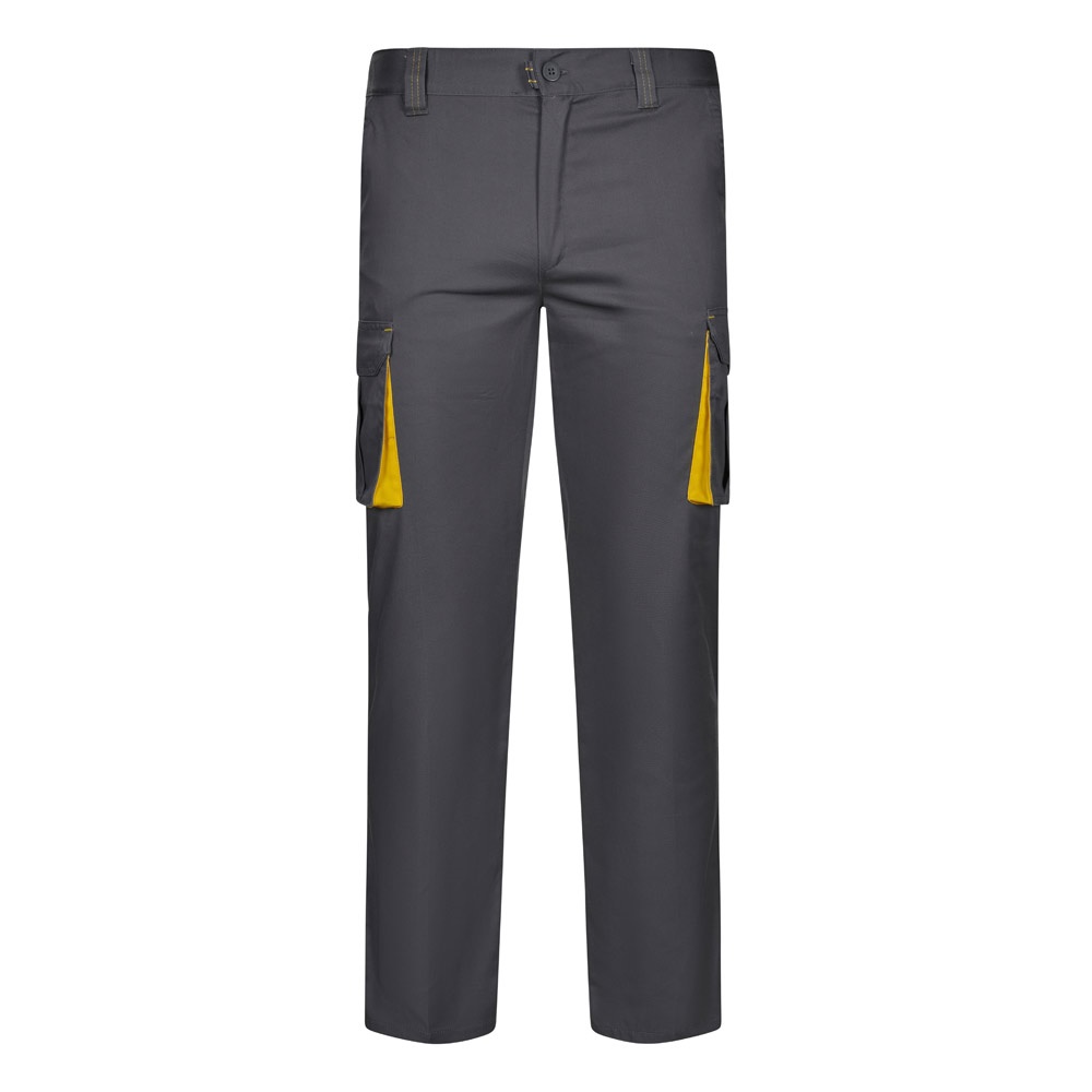 VL FIDES. Pantaloni elasticizzati bicolore con diverse tasche (240g/m²), in cotone (46%), EME (38%) e poliestere (16%)