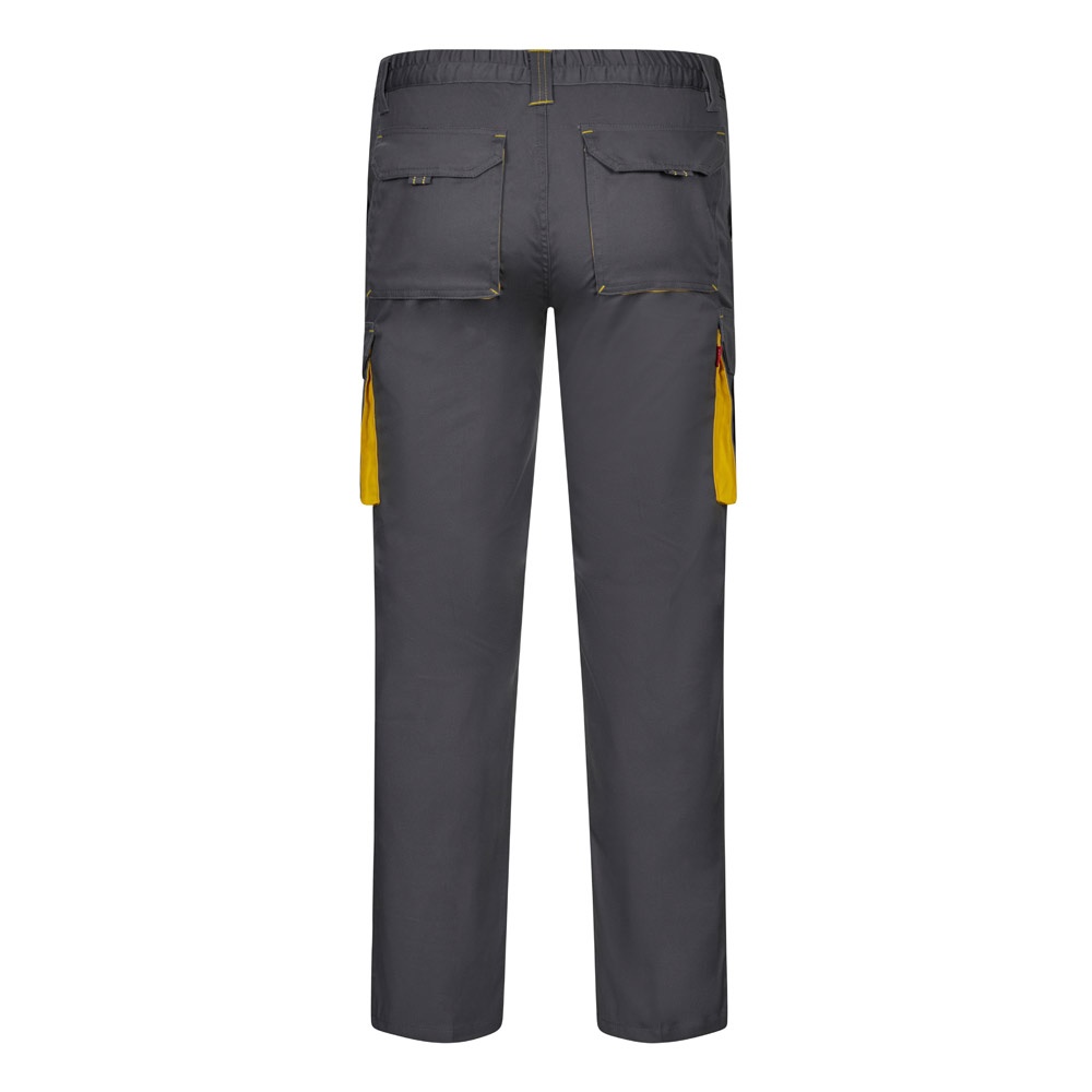 VL FIDES. Pantaloni elasticizzati bicolore con diverse tasche (240g/m²), in cotone (46%), EME (38%) e poliestere (16%)