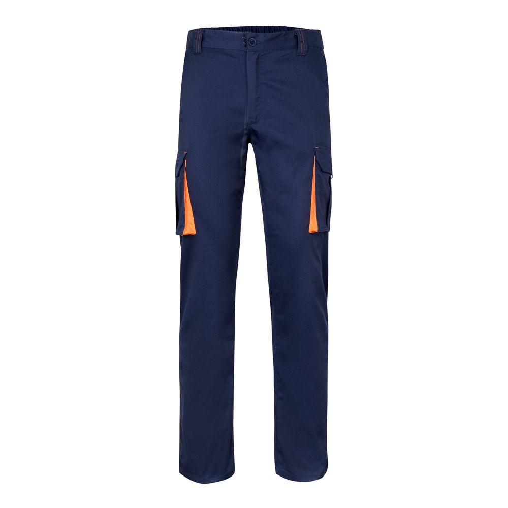 VL FIDES. Pantaloni elasticizzati bicolore con diverse tasche (240g/m²), in cotone (46%), EME (38%) e poliestere (16%)