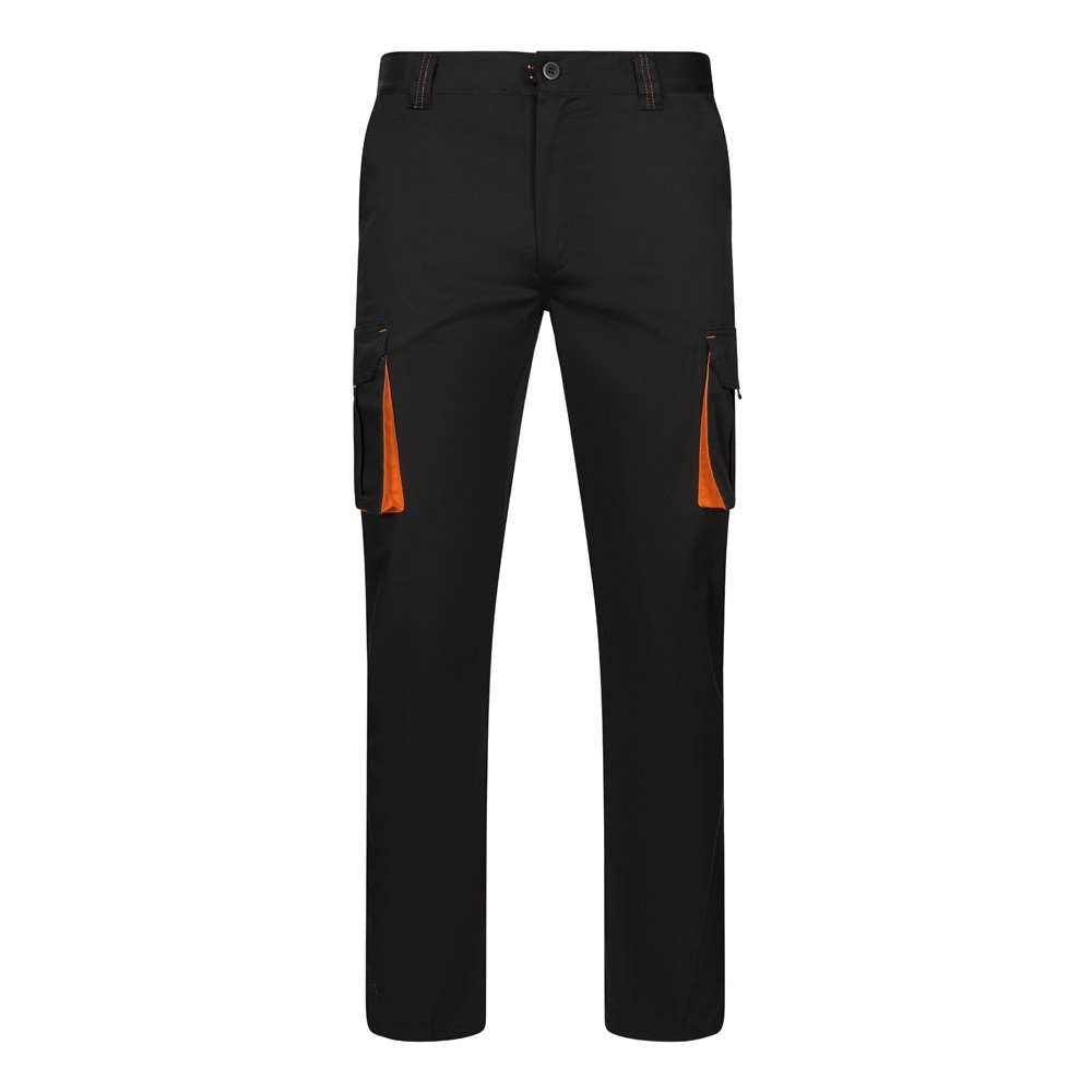 VL FIDES. Pantaloni elasticizzati bicolore con diverse tasche (240g/m²), in cotone (46%), EME (38%) e poliestere (16%)