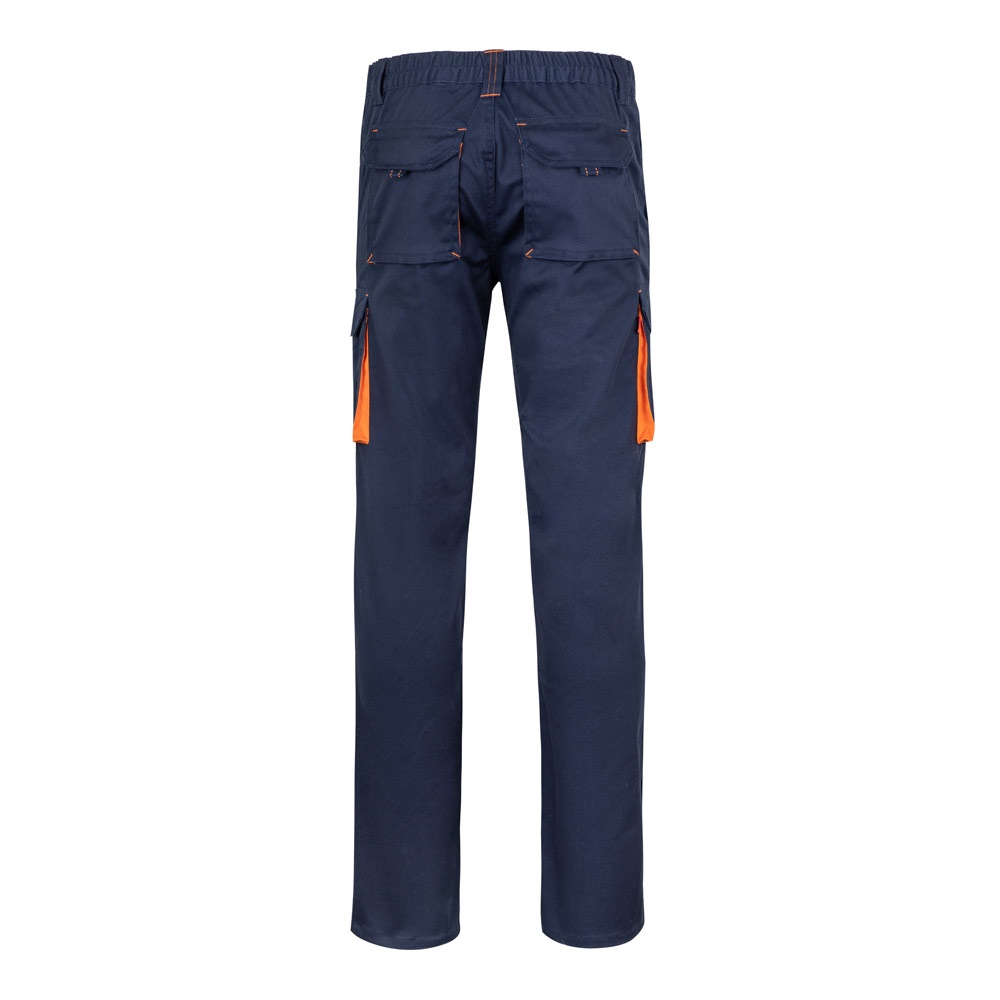 VL FIDES. Pantaloni elasticizzati bicolore con diverse tasche (240g/m²), in cotone (46%), EME (38%) e poliestere (16%)