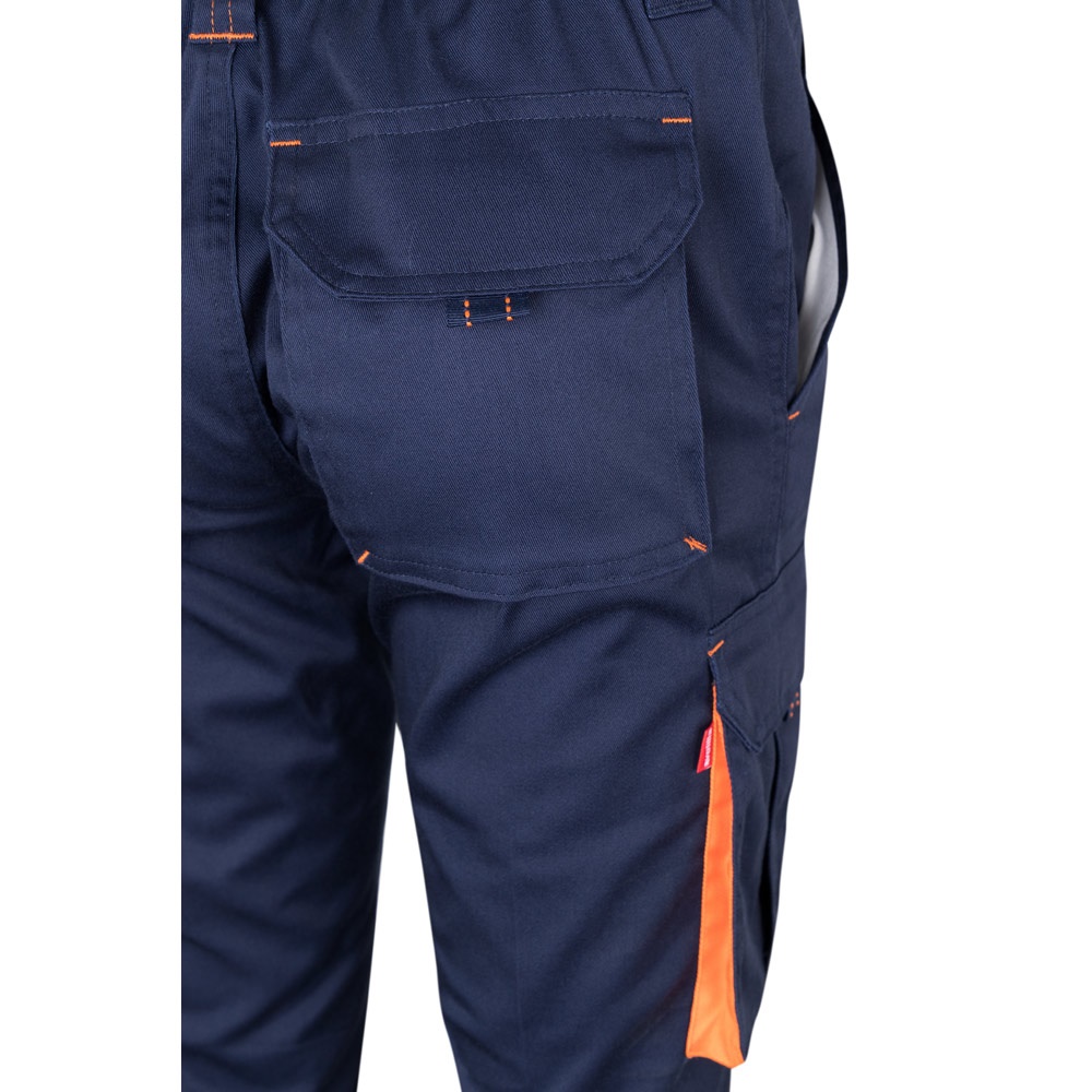 VL FIDES. Pantaloni elasticizzati bicolore con diverse tasche (240g/m²), in cotone (46%), EME (38%) e poliestere (16%)