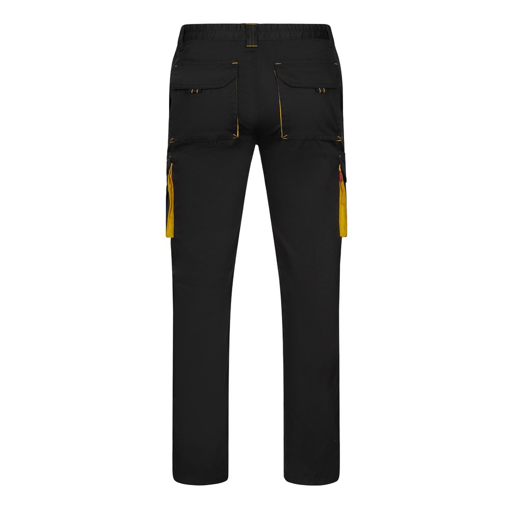 VL FIDES. Pantaloni elasticizzati bicolore con diverse tasche (240g/m²), in cotone (46%), EME (38%) e poliestere (16%)