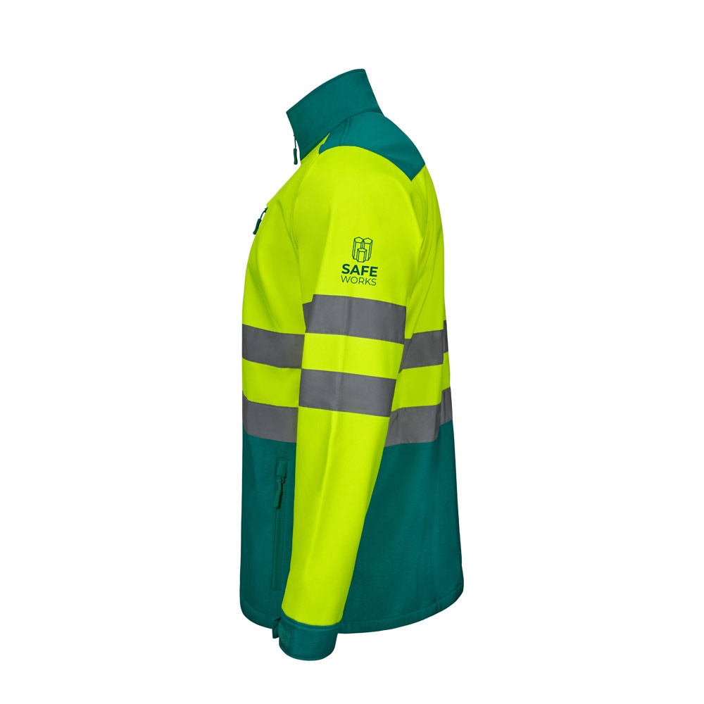 VL HESTIA. Giacca soft shell bicolore (280g/m²), in poliestere (96%) ed elastan (4%)