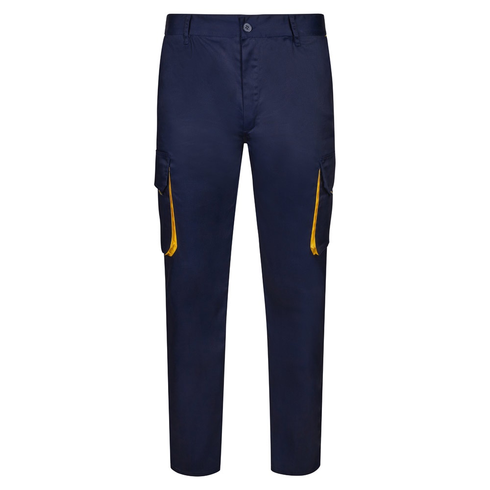 VL HYPNOS. Pantaloni in twill bicolore con diverse tasche (200g/m²), in cotone (35%) e poliestere (65%)