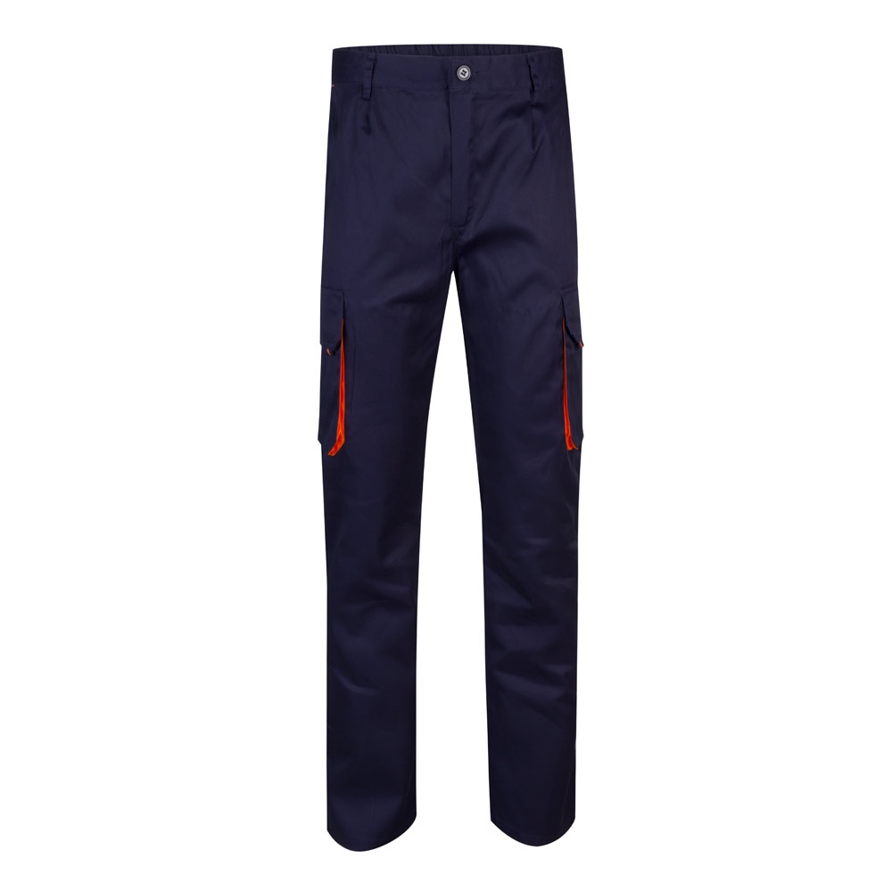 VL HYPNOS. Pantaloni in twill bicolore con diverse tasche (200g/m²), in cotone (35%) e poliestere (65%)