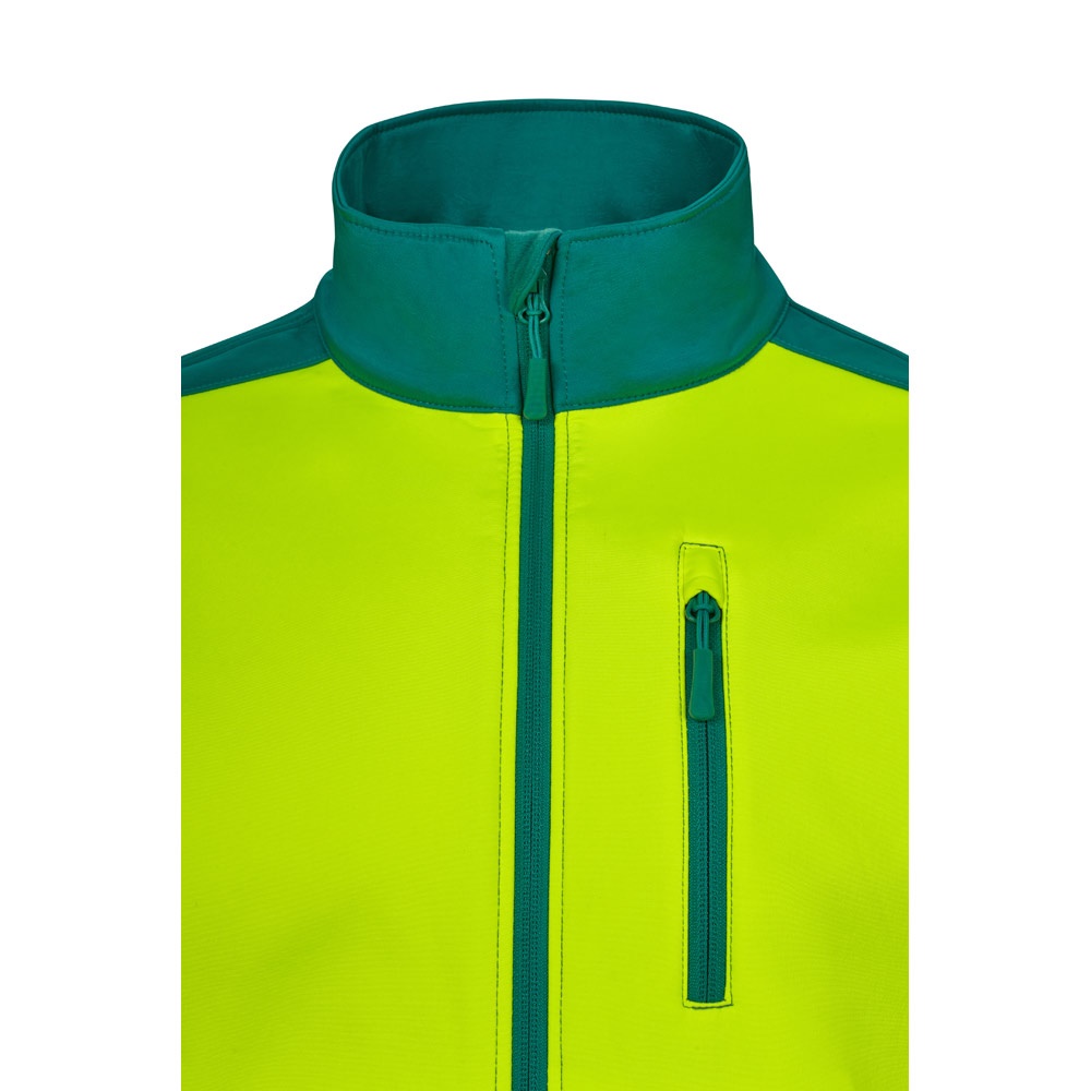 VL HESTIA. Giacca soft shell bicolore (280g/m²), in poliestere (96%) ed elastan (4%)
