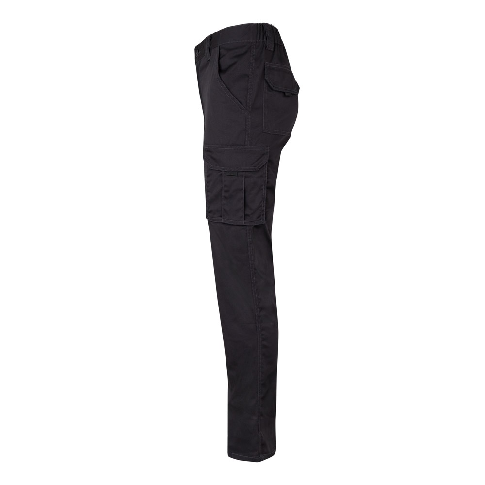 VL LUGH. Pantaloni elasticizzati con diverse tasche (240g/m²), in cotone (46%), EME (38%) e poliestere (16%)