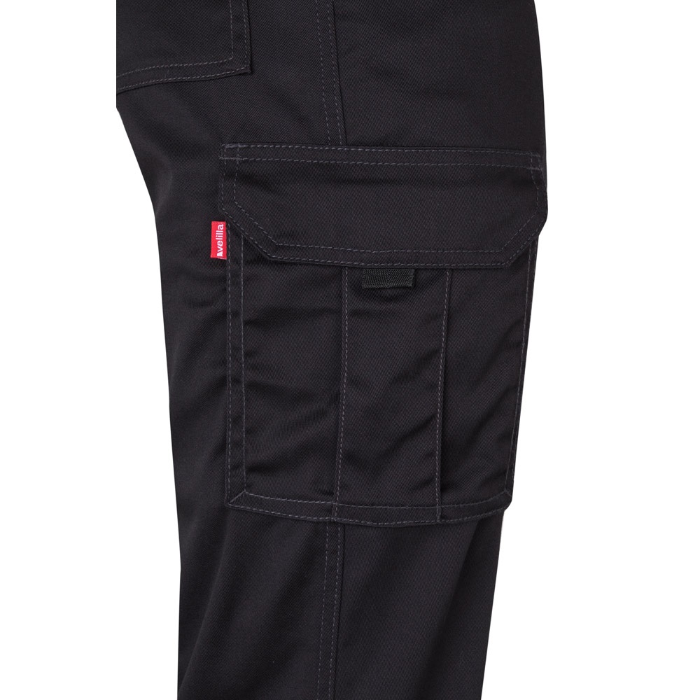 VL LUGH. Pantaloni elasticizzati con diverse tasche (240g/m²), in cotone (46%), EME (38%) e poliestere (16%)