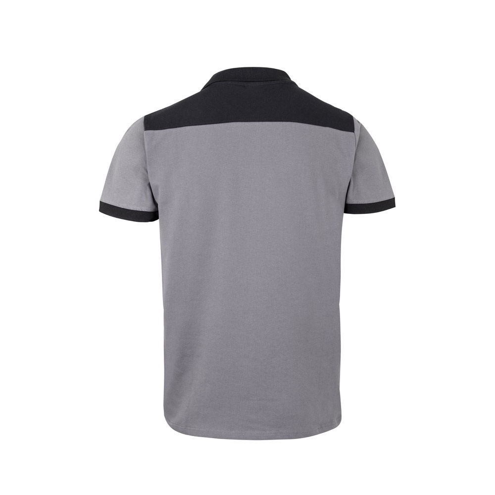 VL VELES. Polo bicolore piqué elasticizzata (200g/m²) con maniche corte, in poliestere (96%) ed elastan (4%)