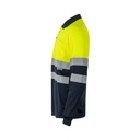 VL VULCAN LARGE. Polo bicolore bird-eye (160g/m²) con maniche lunghe, in poliestere (100%)
