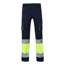 VL ZEUS. Pantaloni elasticizzati bicolore con diverse tasche (240g/m²), in cotone (46%), EME (38%) e poliestere (16%)