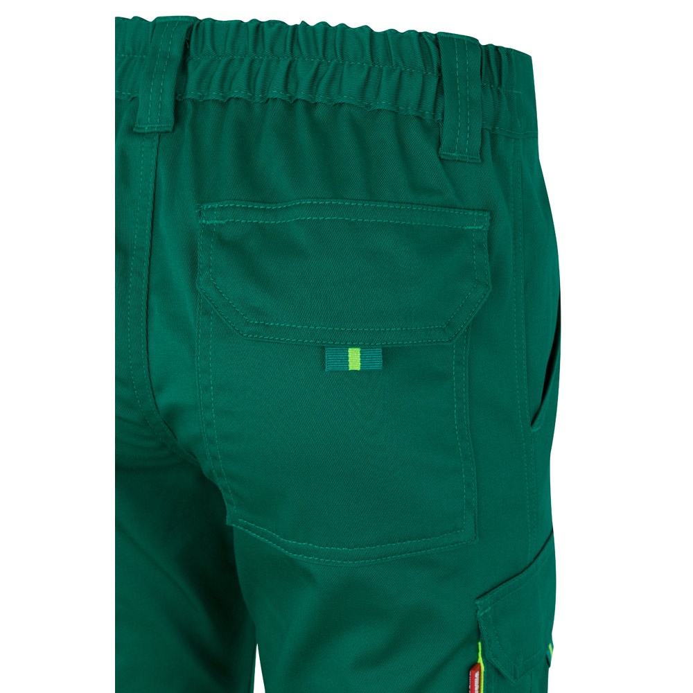 VL ZEUS. Pantaloni elasticizzati bicolore con diverse tasche (240g/m²), in cotone (46%), EME (38%) e poliestere (16%)