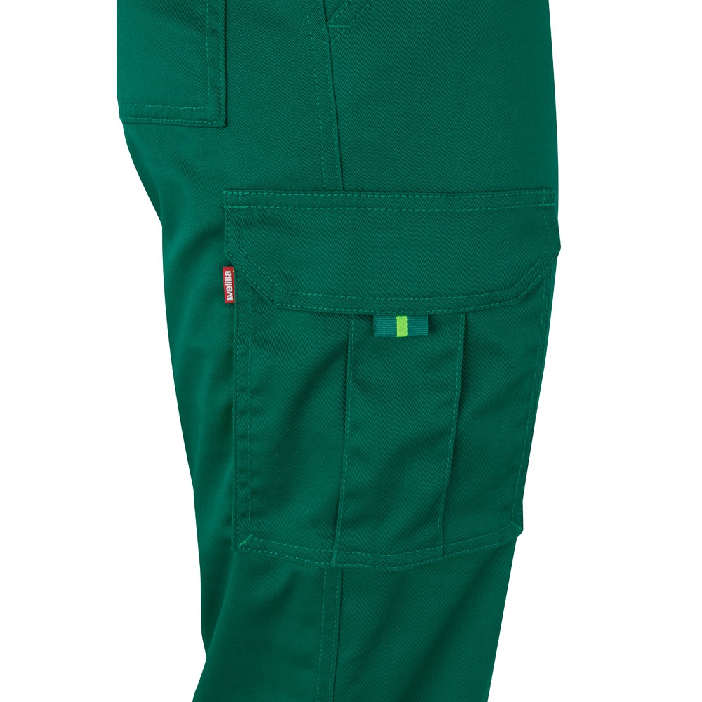 VL ZEUS. Pantaloni elasticizzati bicolore con diverse tasche (240g/m²), in cotone (46%), EME (38%) e poliestere (16%)