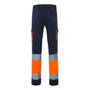 VL ZEUS. Pantaloni elasticizzati bicolore con diverse tasche (240g/m²), in cotone (46%), EME (38%) e poliestere (16%)