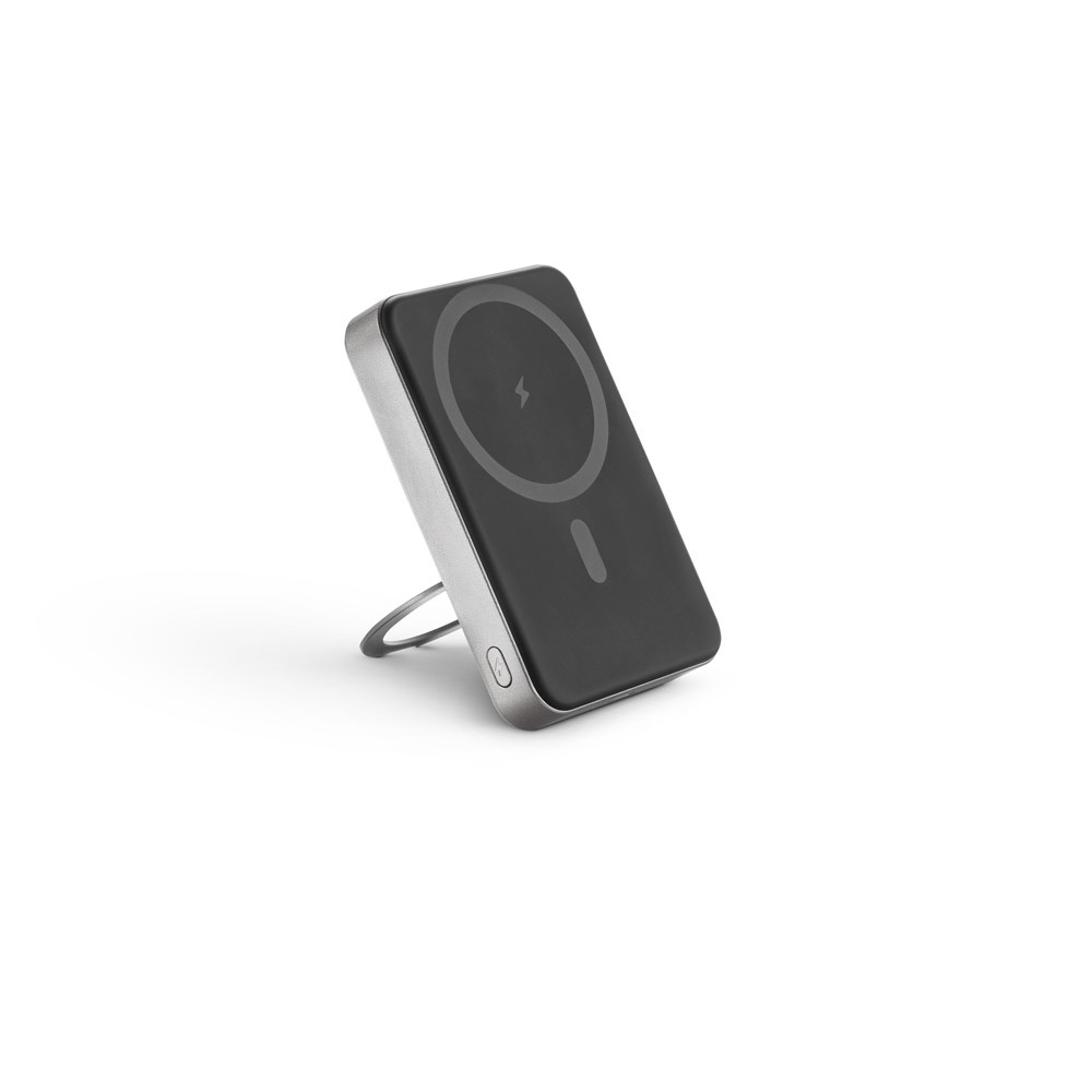 WARSHEL 10. Power bank magnetico da 10'000 mAh con caricatore wireless superveloce da 15W in ABS riciclato (100% rABS) con supporto