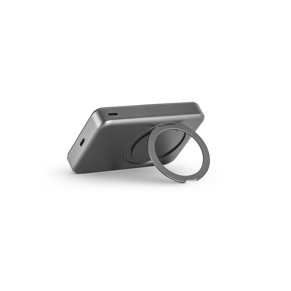 WARSHEL 10. Power bank magnetico da 10'000 mAh con caricatore wireless superveloce da 15W in ABS riciclato (100% rABS) con supporto