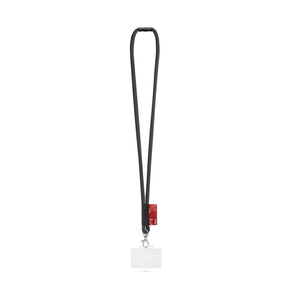 WATFORD. SET Lanyard TUBE Long (Ø 7 mm) con moschettone a grilletto da 9 mm, chiusura di sicurezza da Ø 7 mm e porta badge/tessera rigido da 91 x 68 mm