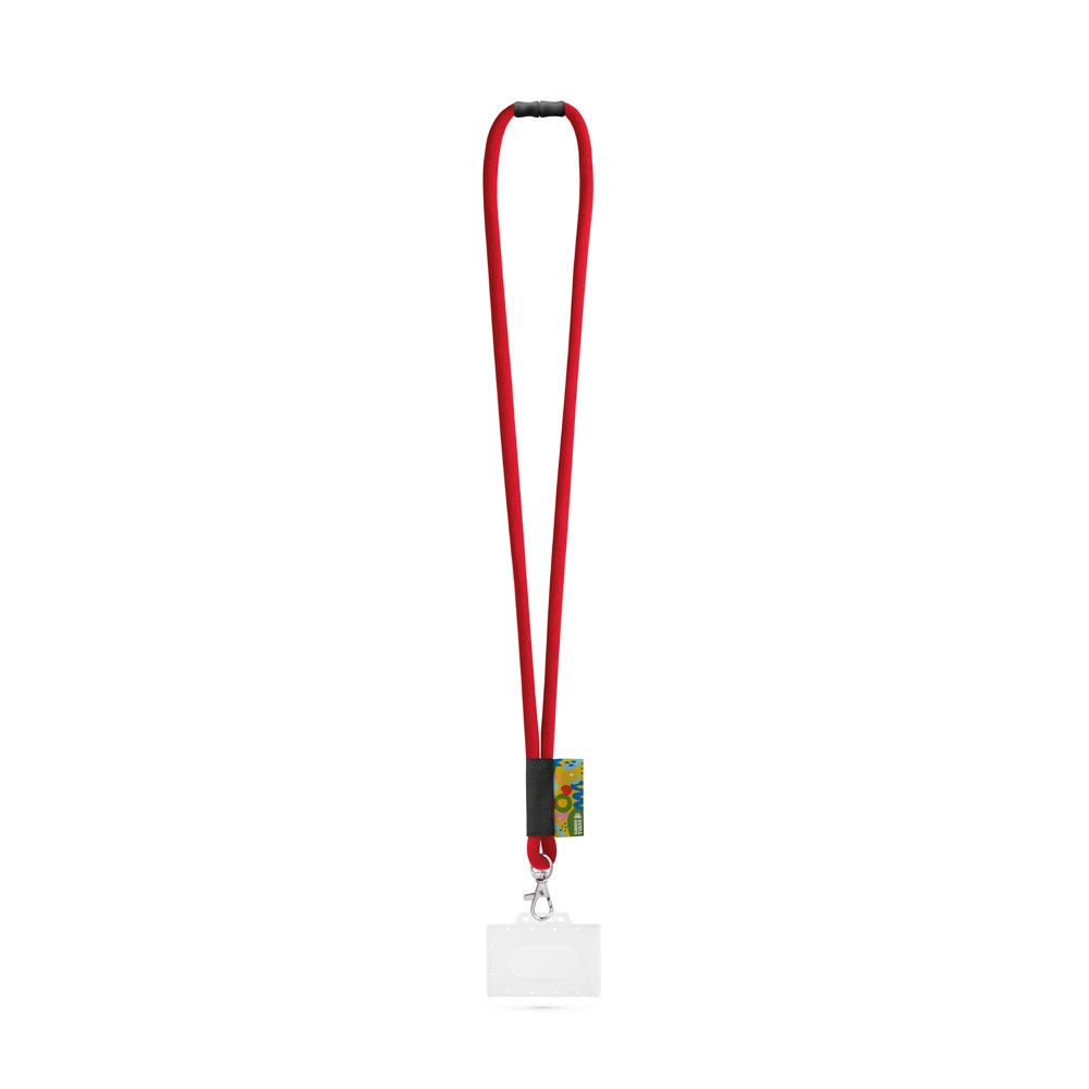 WATFORD. SET Lanyard TUBE Long (Ø 7 mm) con moschettone a grilletto da 9 mm, chiusura di sicurezza da Ø 7 mm e porta badge/tessera rigido da 91 x 68 mm