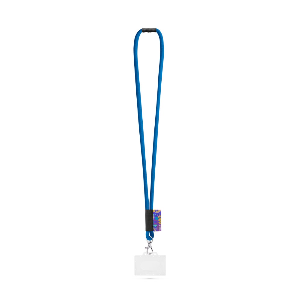 WATFORD. SET Lanyard TUBE Long (Ø 7 mm) con moschettone a grilletto da 9 mm, chiusura di sicurezza da Ø 7 mm e porta badge/tessera rigido da 91 x 68 mm