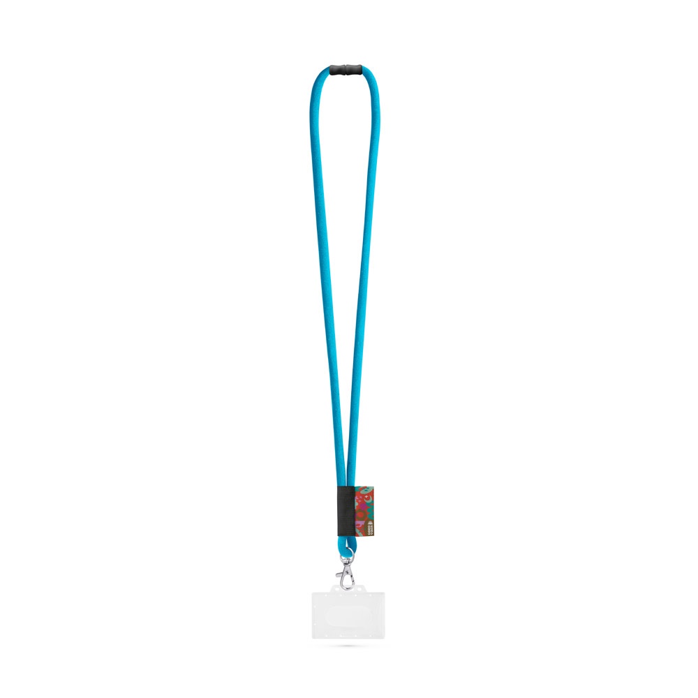 WATFORD. SET Lanyard TUBE Long (Ø 7 mm) con moschettone a grilletto da 9 mm, chiusura di sicurezza da Ø 7 mm e porta badge/tessera rigido da 91 x 68 mm