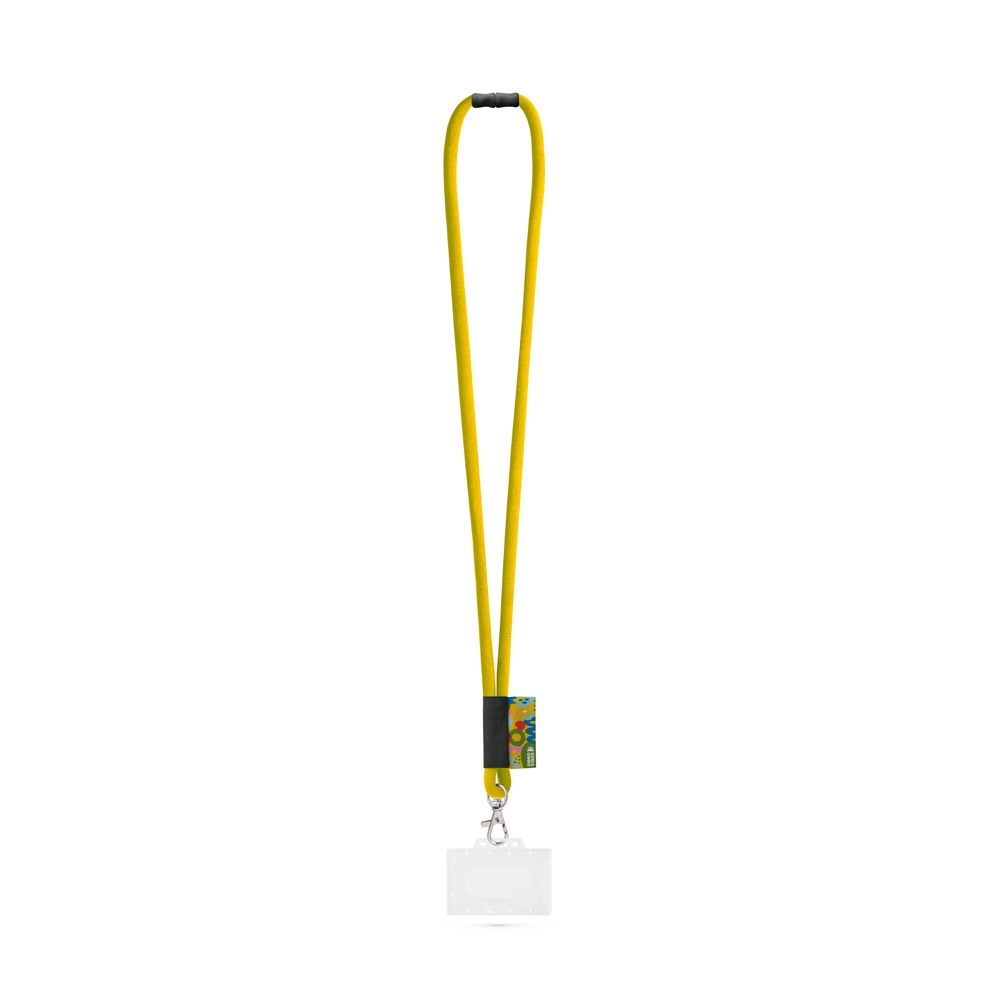 WATFORD. SET Lanyard TUBE Long (Ø 7 mm) con moschettone a grilletto da 9 mm, chiusura di sicurezza da Ø 7 mm e porta badge/tessera rigido da 91 x 68 mm
