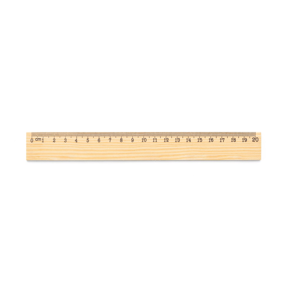 WESLEY 20. Righello in legno di pino con scala graduatada 20 cm
