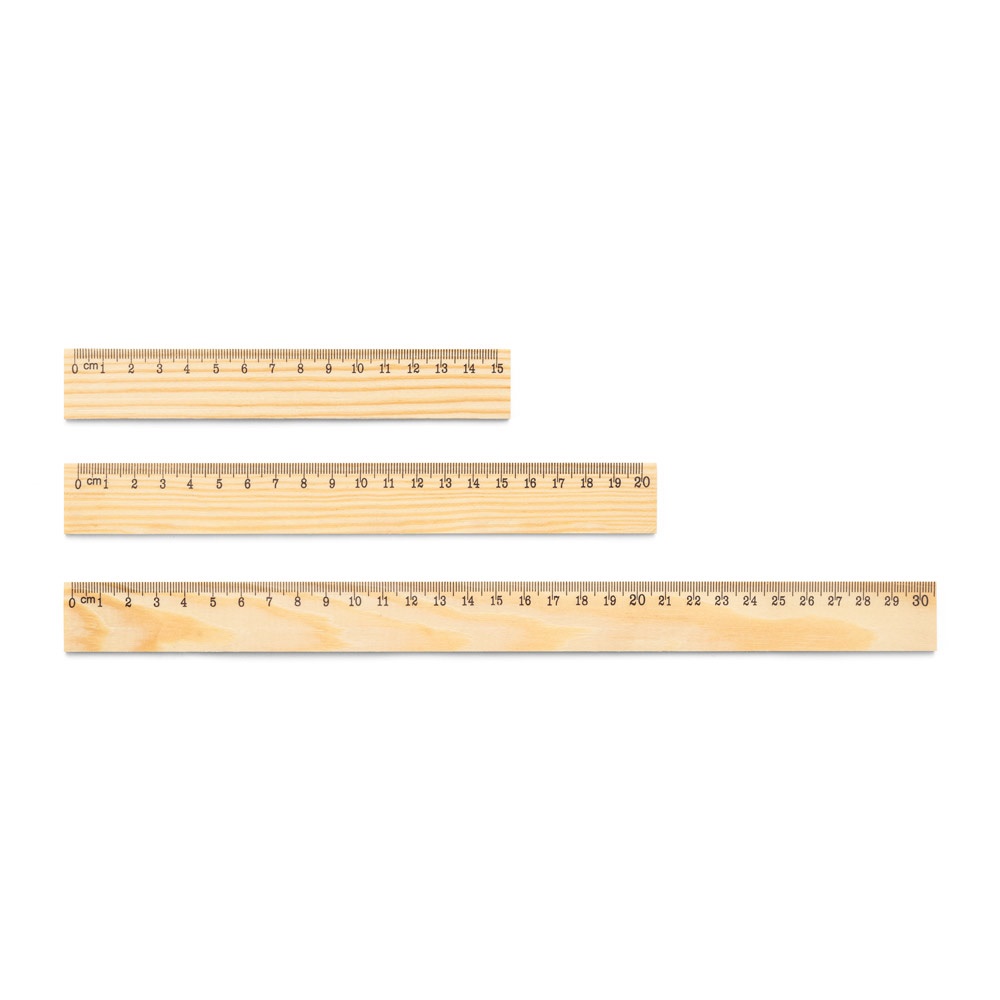 WESLEY 20. Righello in legno di pino con scala graduatada 20 cm