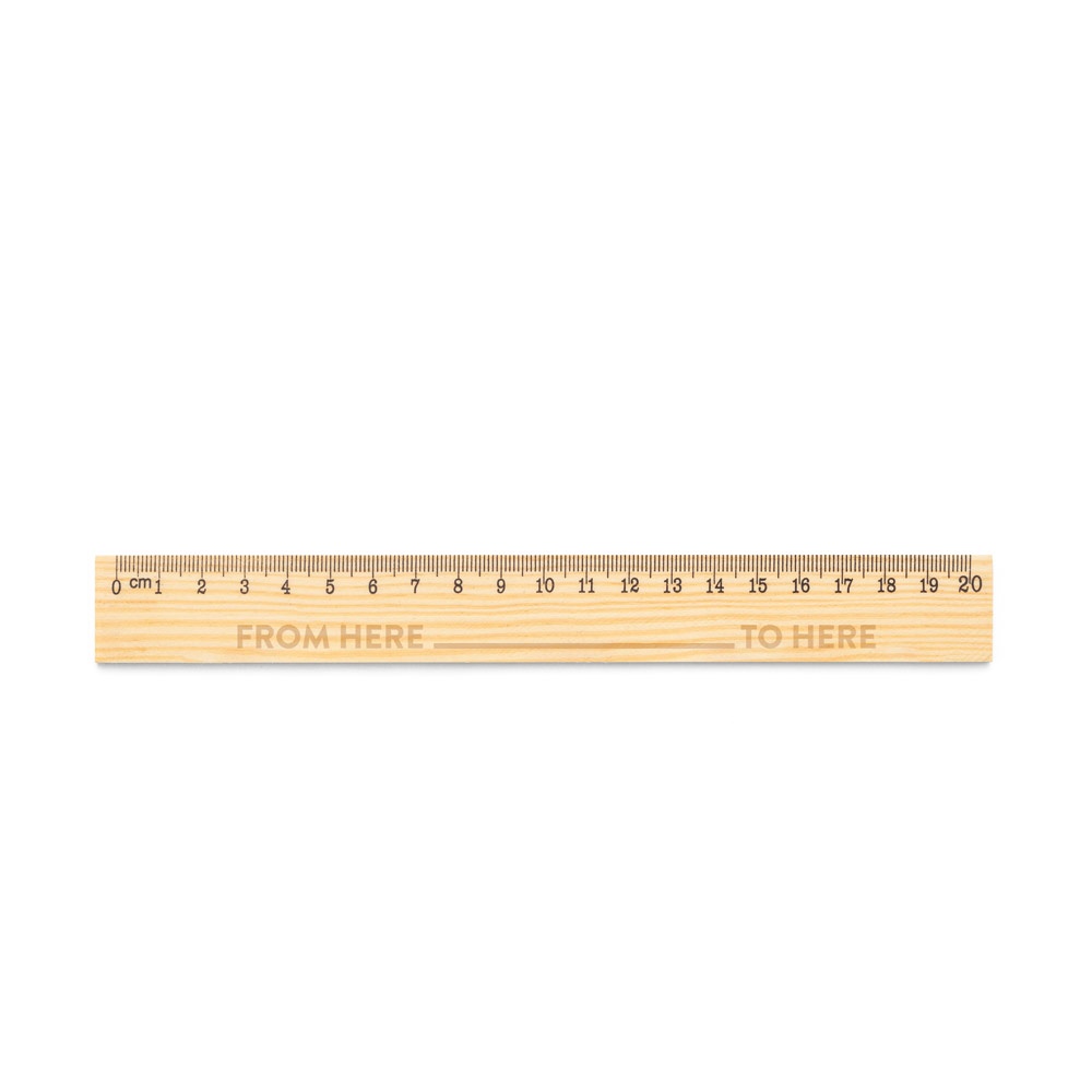 WESLEY 20. Righello in legno di pino con scala graduatada 20 cm