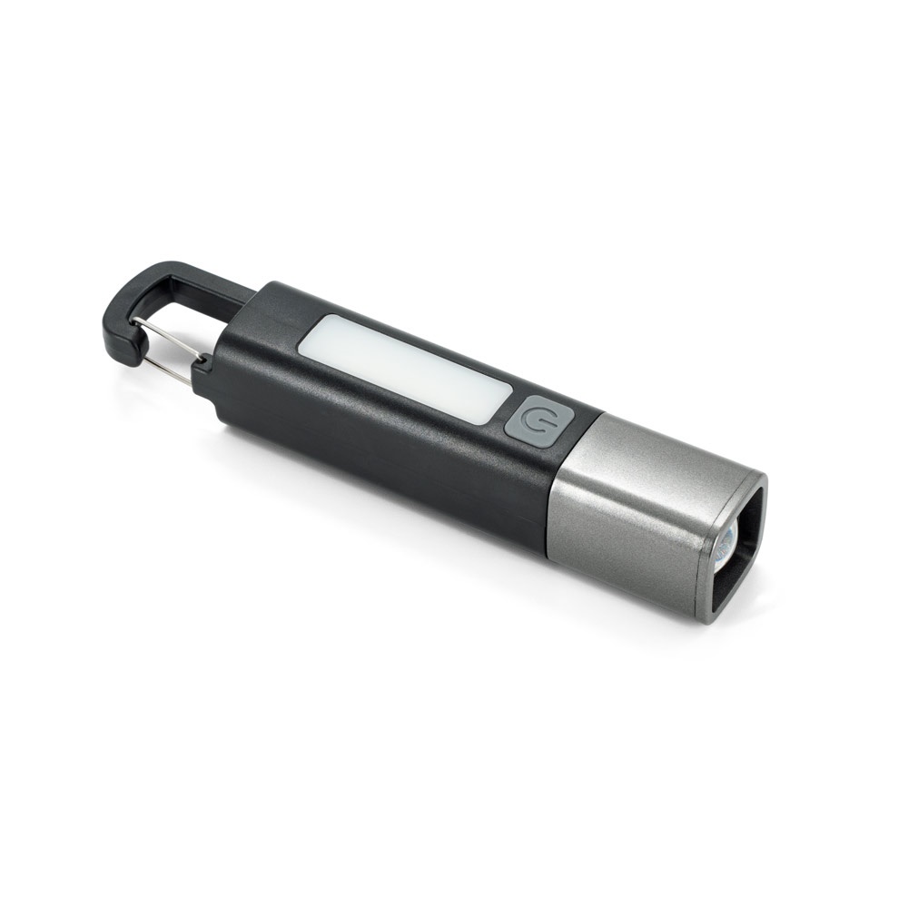 WIGGINS. Torcia in ABS, con una luce LED da 2 W (53 lumen) nella parte anteriore e una luce COB (53 lumen) nella parte superiore
