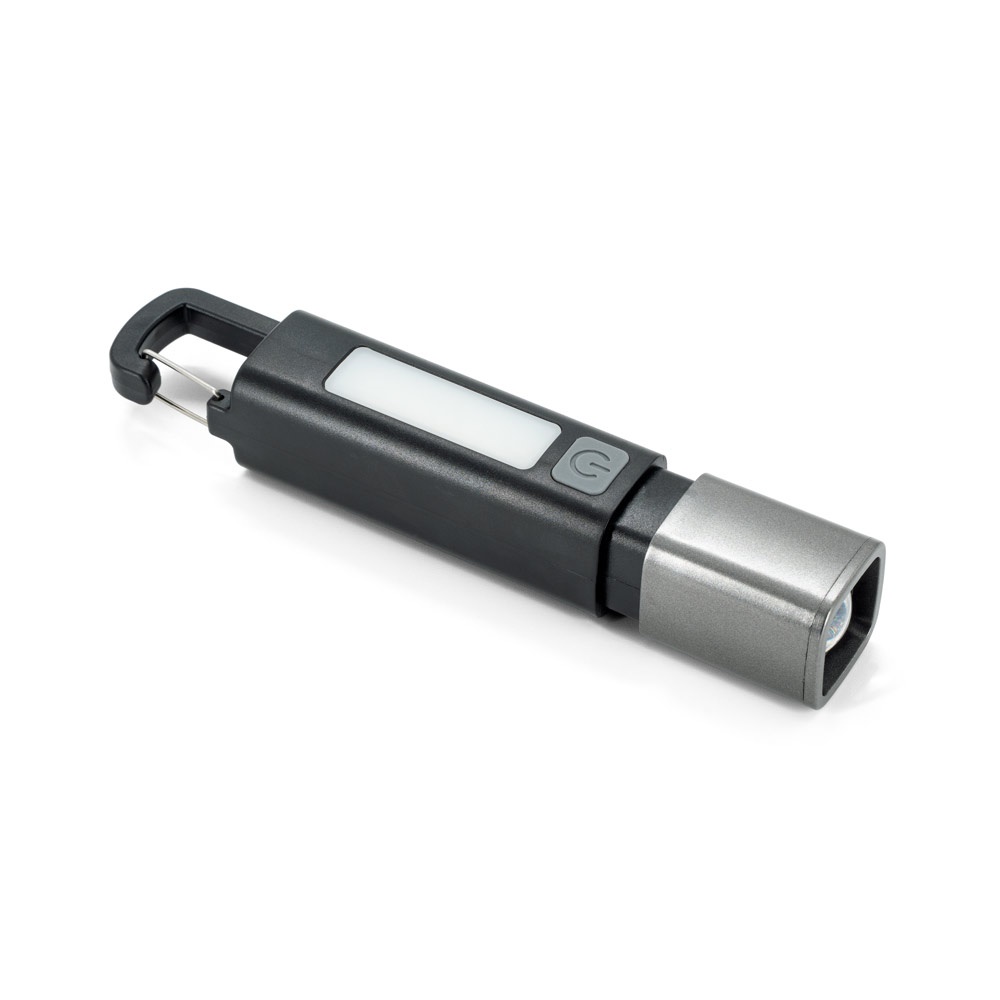 WIGGINS. Torcia in ABS, con una luce LED da 2 W (53 lumen) nella parte anteriore e una luce COB (53 lumen) nella parte superiore
