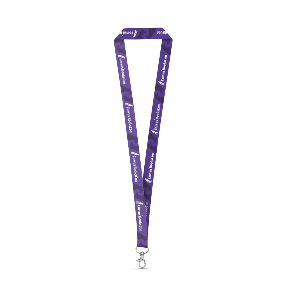 WINDSOR. SET Lanyard SUBLIMATION Long II (20 mm) in poliestere riciclato (100% rPET) con moschettone a leva da 20 mm