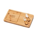 WOODS. Tagliere per formaggi in bambù con due utensili in acciaio inossidabile