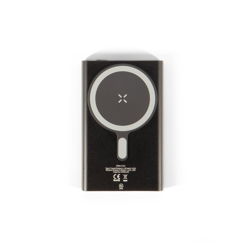 WRIGHT 10. Power bank magnetico con ricarica super rapida in alluminio riciclato e ABS riciclato 10'000 mAh