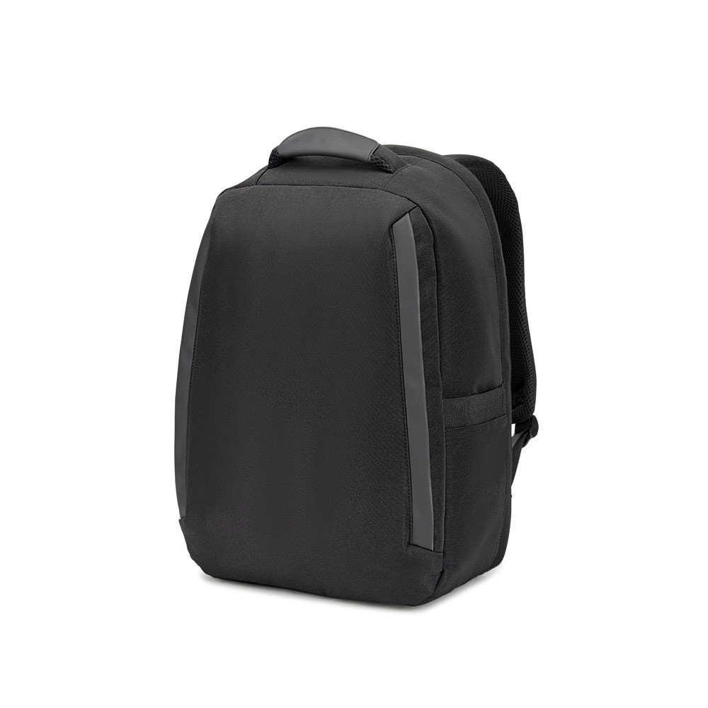 YANGON BPACK. Zaino antifurto, in twill con rivestimento idrorepellente e poliestere riciclato 600D ad alta densità, per laptop da 17.3"
