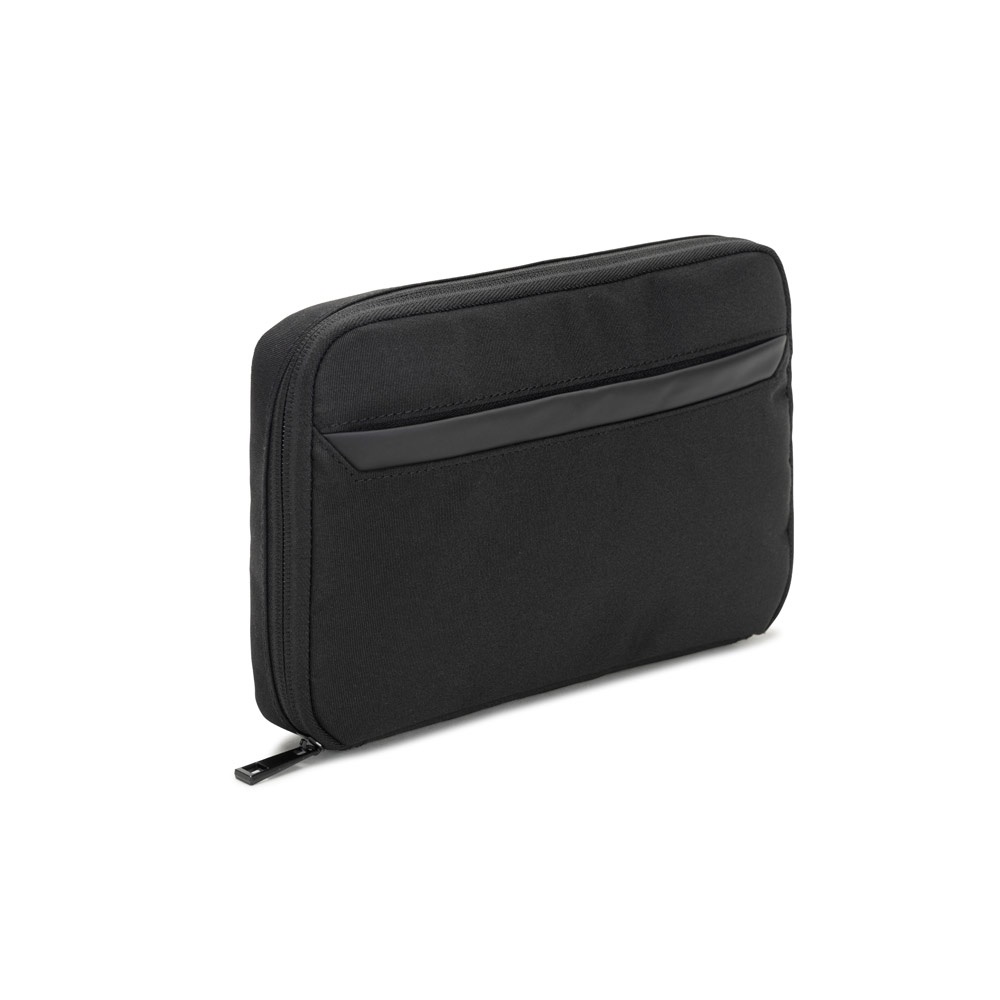 YANGON. Ampia borsa organizer per accessori tecnologici in twill con rivestimento idrorepellente e poliestere riciclato 600D