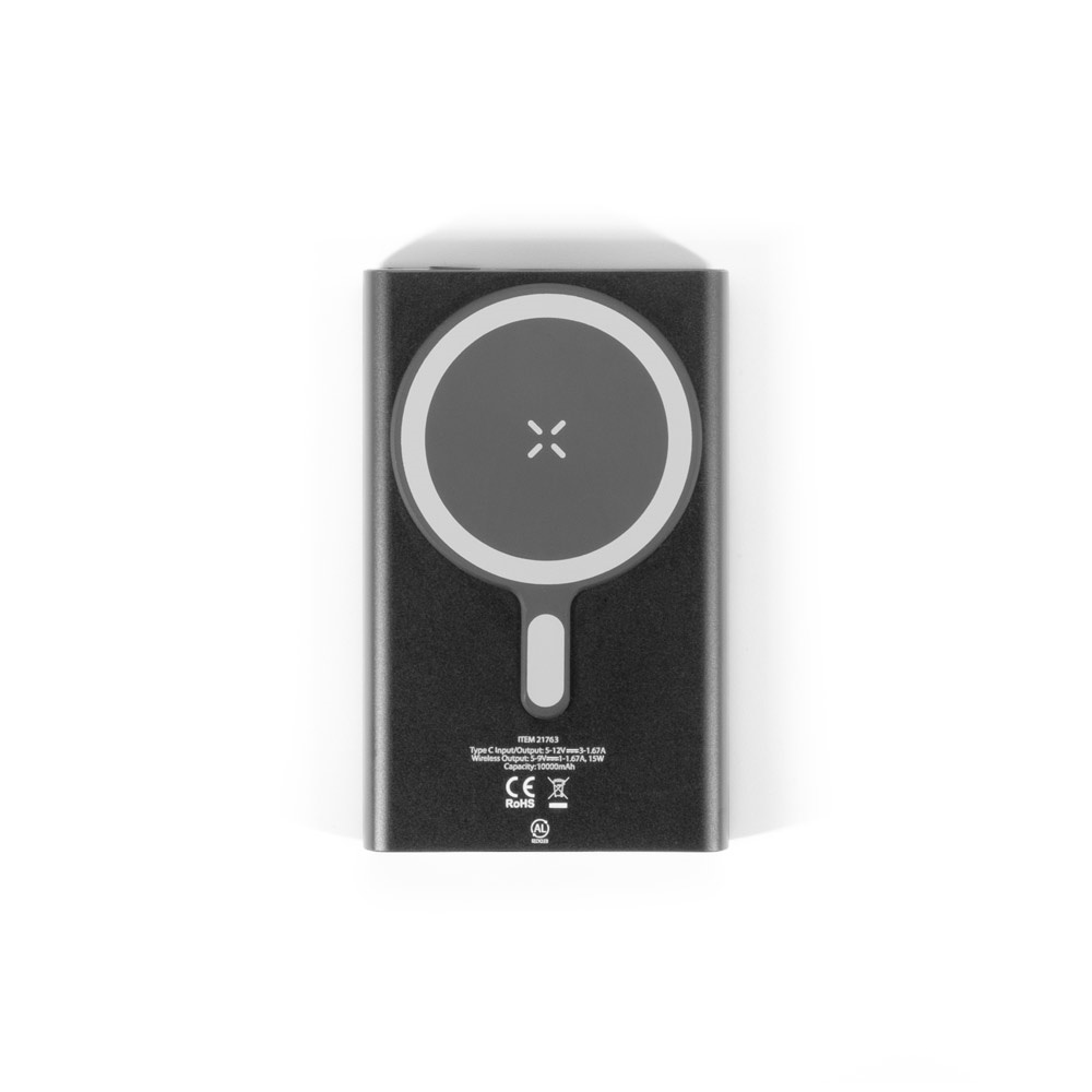 WRIGHT 5. Power bank magnetico con ricarica super rapidain alluminio riciclato e ABS riciclato 5'000 mAh