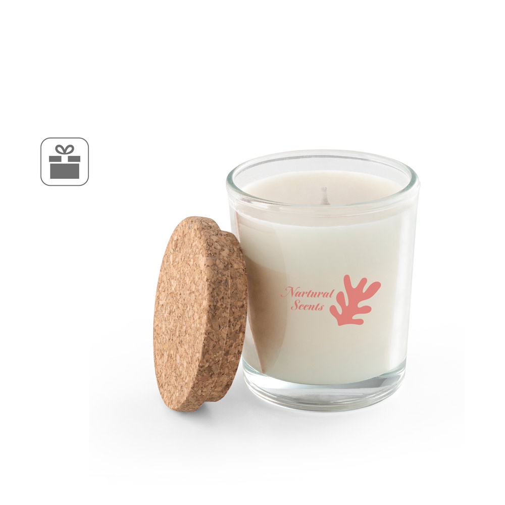 ZEN 80. Candela aromatica in una coppa di vetro con coperchio in sughero 80 g