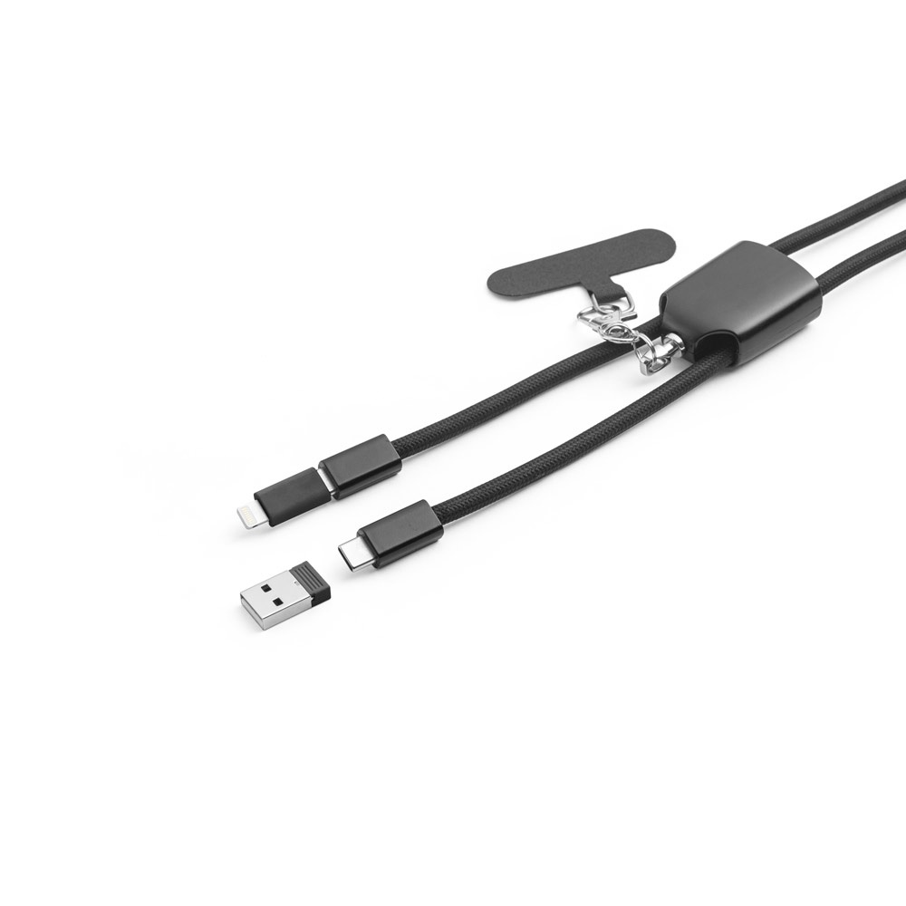 ZEWAIL. Cordino Lanyard con supporto per smartphone incluso, cavo USB-C e diversi adattatori in ABS riciclato e TPE riciclato