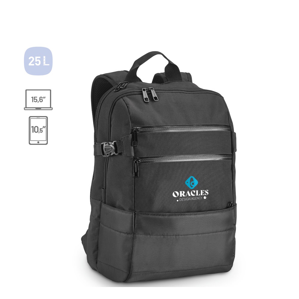ZIPPERS BPACK. Zaino porta PC 15'6'' in poliestere 300D e jacquard 840D