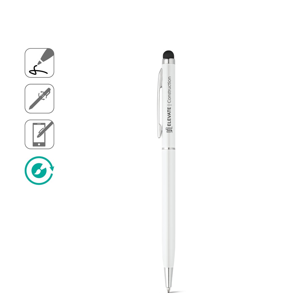 ZOE BK. Penna a sfera in alluminio con punta touch