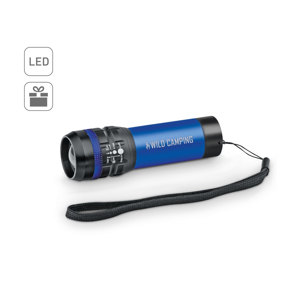 ZOOMIN. Torcia in alluminio con funzione zoom con 3 modalità di illuminazione