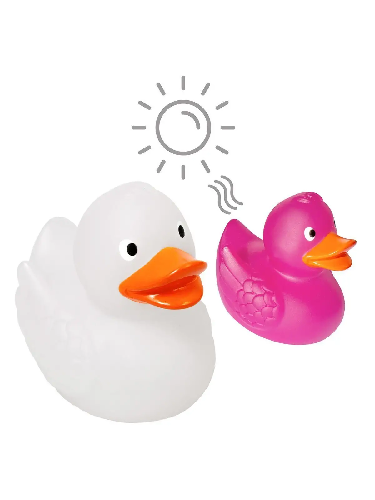 Squeaky duck, colour changing UV