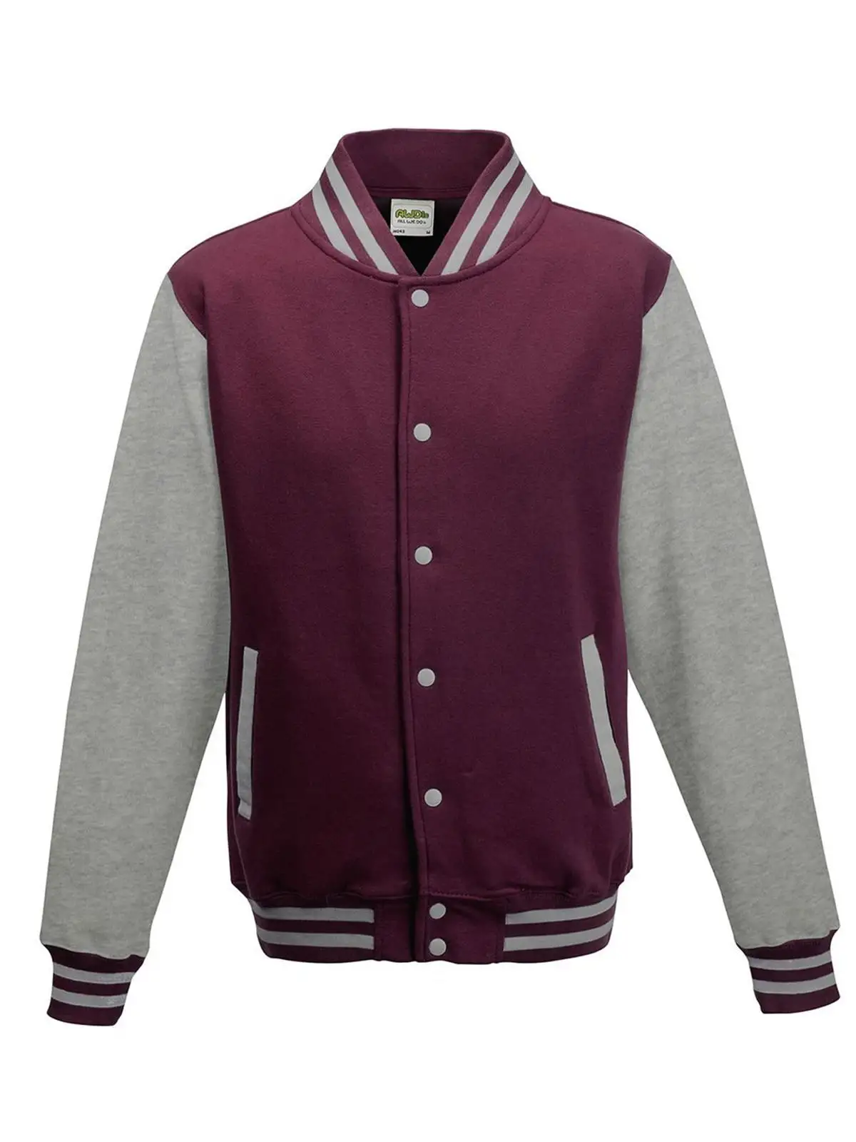 burgundy/heather grey