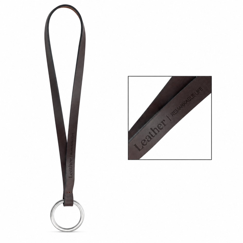 Esempio stampato di Lanyard LEATHER Short Slim (10 mm)