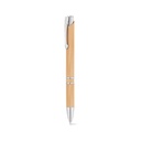 BETA BAMBOO. Penna a sfera in bambù con clip e dettagli in metallo