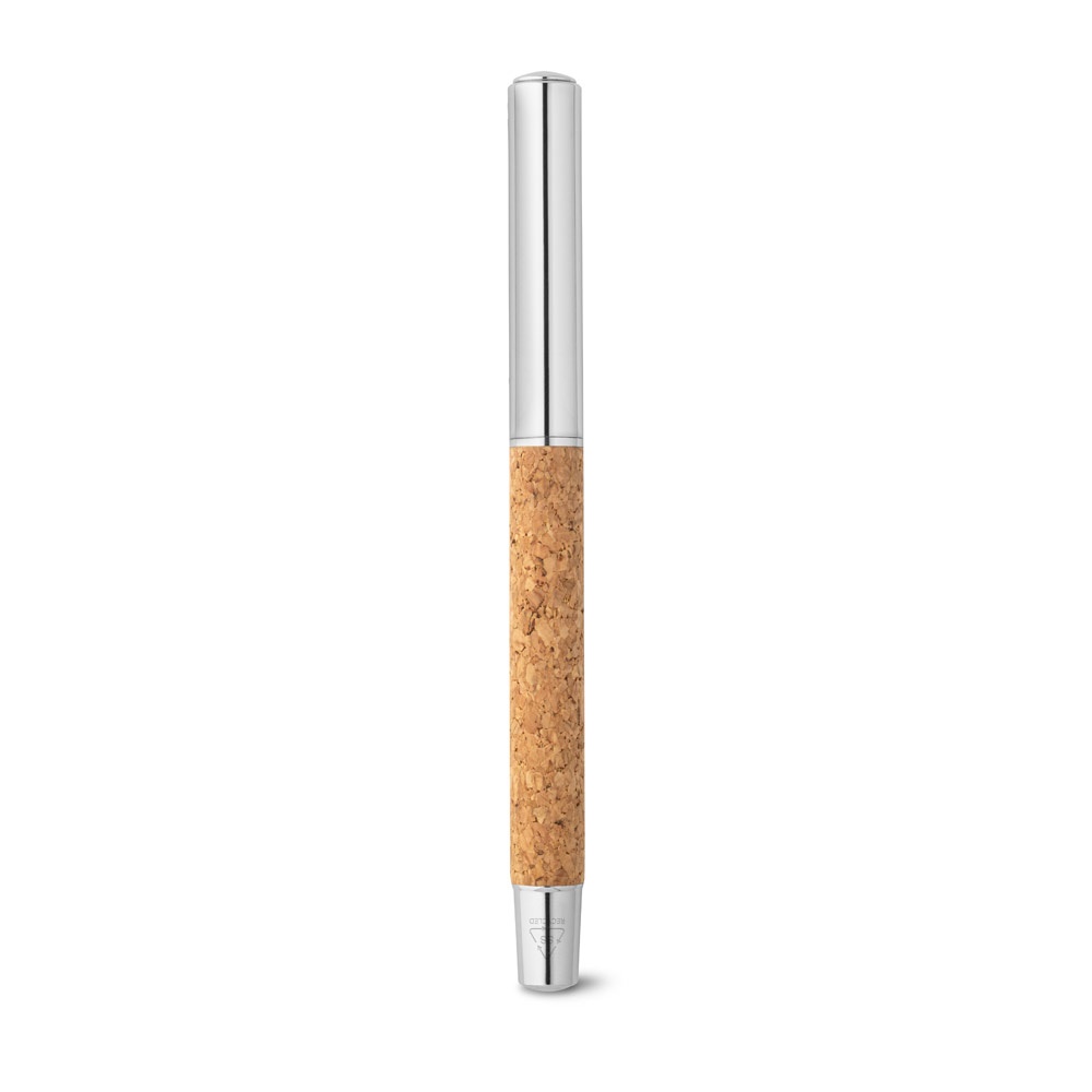 ANDREW. Roller con corpo in acciaio inox (90% rSS) e sughero, con clip