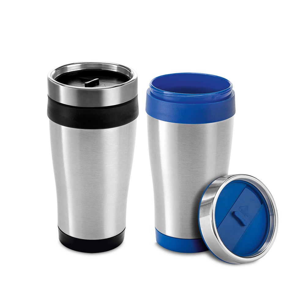 BATUM. Bicchiere da viaggio in acciaio inox e PP 420 mL